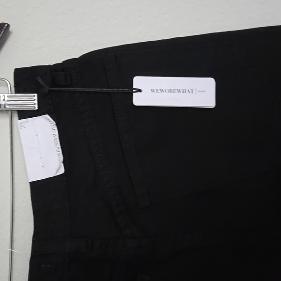 NWT Weworewhat CROSSOVER STRAIGHT LEG JEAN Rigid Denim Jet Black 28 - Picture 9 of 9